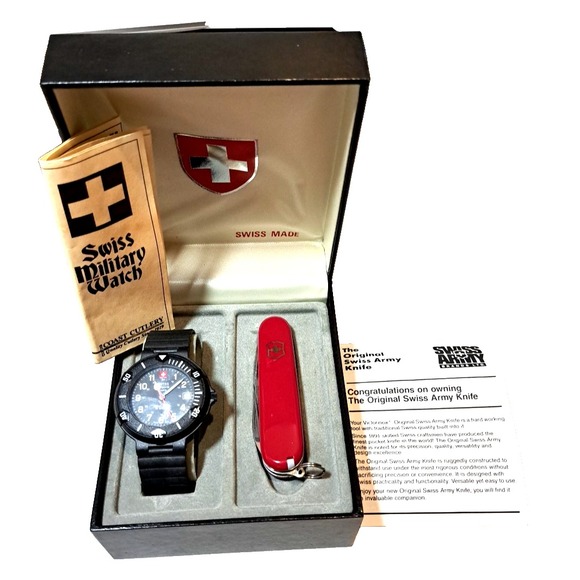 Victorinox Swiss Army Corporal Quartz Watch / Knife Set Original Box NEW Battery - Picture 1 of 10